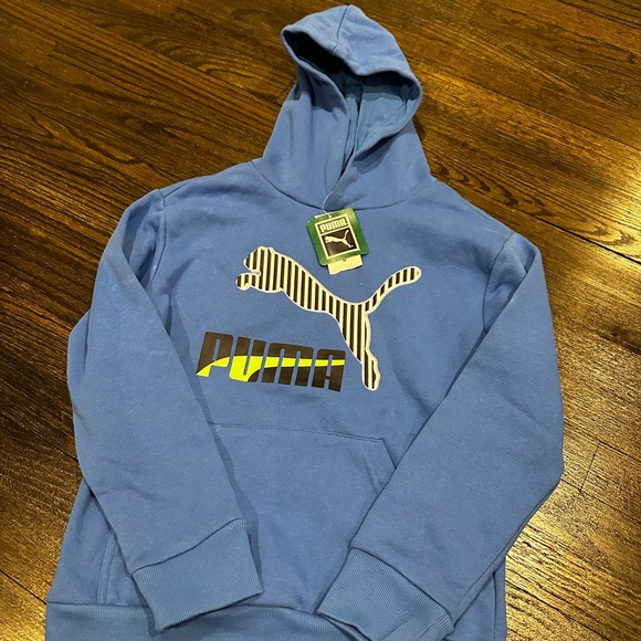 Puma Kids Blue Joggers with Logo - Picture 2 of 8